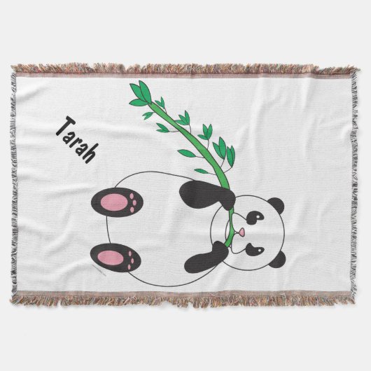 Couverture Panda Manger du bambou Personnaliser (Devant)