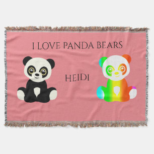 Couverture Panda porte le nom personnalisé jeter une couvertu
