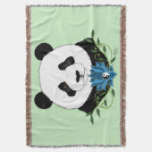 Couverture Panda roux Zen Lotus Bleu Yin Yang Vert (devant Vertical)