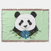 Couverture Panda roux Zen Lotus Bleu Yin Yang Vert (Devant)