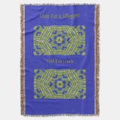 Couverture Panier Tissu Géométrique bleu jaune (devant Vertical)