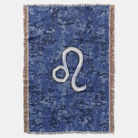 Couverture Panneau Leo Zodiac sur Camouflage numérique bleu (devant Vertical)