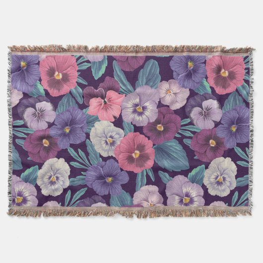 Couverture Pansies colorées sur violet profond (Devant)