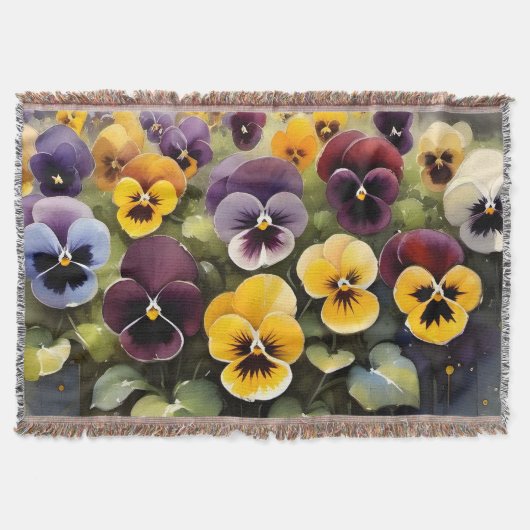 Couverture Pansies jaunes et violets aquarelle (Devant)