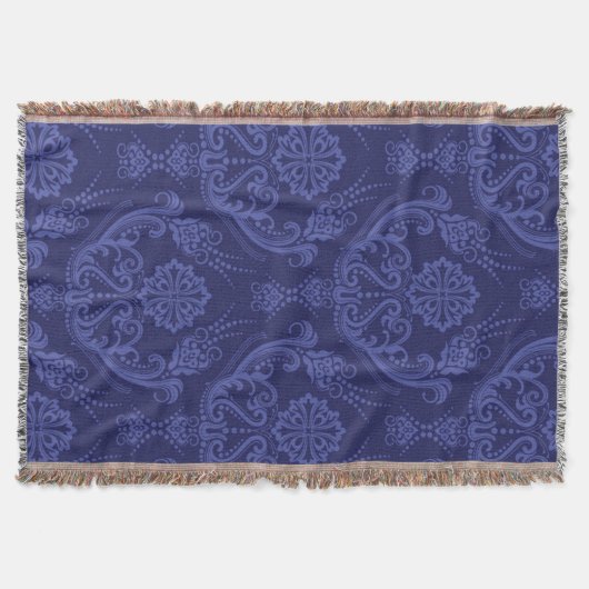 Couverture Papier peint floral bleu de luxe de damassé (Devant)