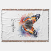 Couverture Papillon Amiral Rouge Aquarelle Nom (Devant)