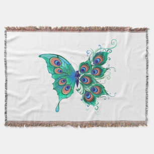 Couverture Papillon aux plumes de paon vert
