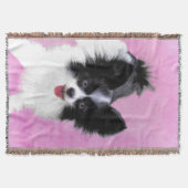 Couverture Papillon (blanc et noir) Peinture - Chien Art (Devant)