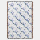 Couverture papillon bleu aqua violet aquarelle (devant Vertical)