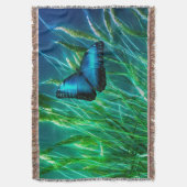 Couverture Papillon bleu Morpho sur herbe verte (devant Vertical)