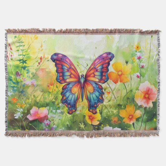 Couverture Papillon Bleu Orange Ailes (Devant)