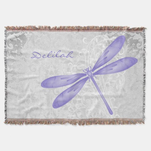 Couverture Papillon de libellule violet personnalisé (Devant)