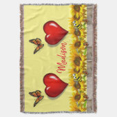 Couverture Papillon de tournesol Bumblebee Lance Blanket (devant Vertical)