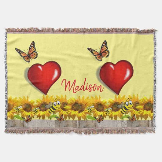 Couverture Papillon de tournesol Bumblebee Lance Blanket (Devant)
