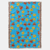 Couverture Papillon Delicate Floral Motif sans couture Azure (devant Vertical)