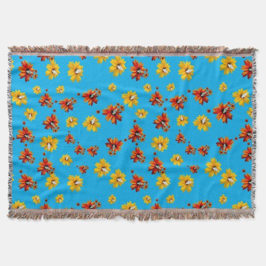 Couverture Papillon Delicate Floral Motif sans couture Azure (Devant)