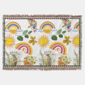 Couverture Papillon du jardin de printemps Arc en ciel Vert s (Devant)