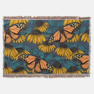 Couverture Papillon monarque sur confluents jaunes