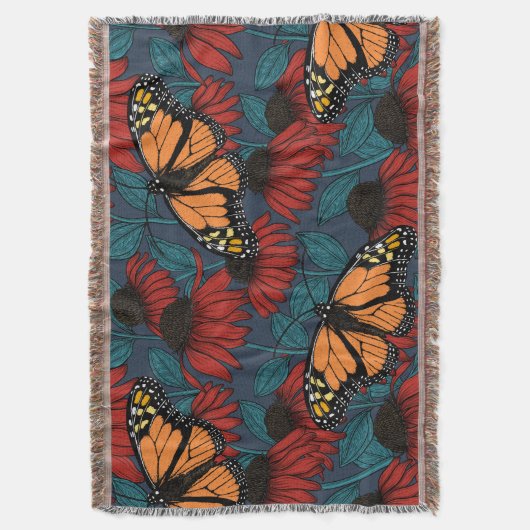 Couverture Papillon monarque sur des fleurs rouges (devant Vertical)