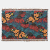 Couverture Papillon monarque sur des fleurs rouges (Devant)