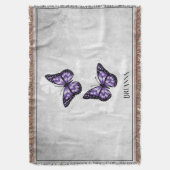 Couverture Papillon violet Floral Partout à lancer personnali (devant Vertical)