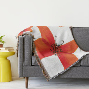 Couverture Papillons à Poppy rouge orange avec votre nom