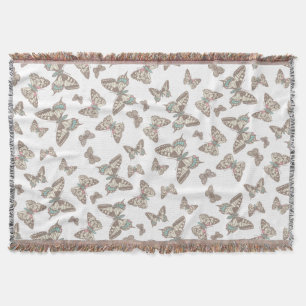 Couverture Papillons aléatoires style blanc motif jetés