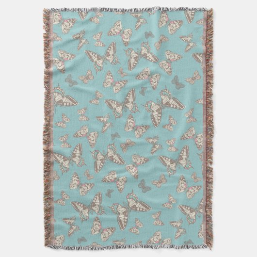 Couverture Papillons aléatoires style turquoise motif lancer (devant Vertical)