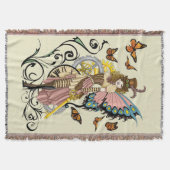Couverture Papillons de fée Steampunk victorien Gears Jaune (Devant)