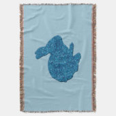 Couverture Parties scintillant Bleue Silhouette Lapin Pâques  (devant Vertical)