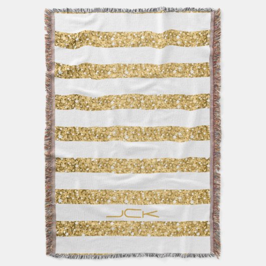 Couverture Parties scintillant d'or Blancs Motif Monogramme (devant Vertical)