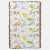 Couverture Pastel Coloured Variété d'oiseaux Motif (devant Vertical)