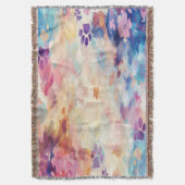 Couverture Pastel Paw Print Throw Blanket A Gentle Hug (devant Vertical)