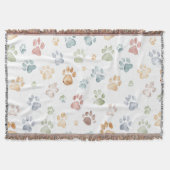 Couverture Pastel Paw Print Throw Blanket Cozy Bloom (Devant)