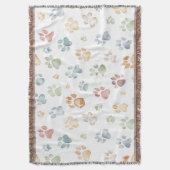 Couverture Pastel Paw Print Throw Blanket Cozy Bloom  (devant Vertical)