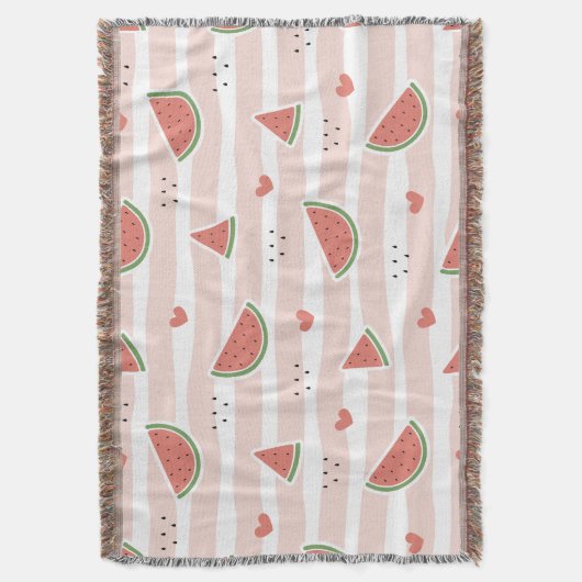 Couverture Pastèques rouges, Coeurs, Grandes Pâtes, Motif d'é (devant Vertical)