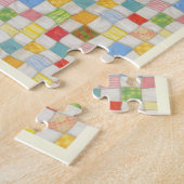 COUVERTURE PATCHWORK 28x35 cm Puzzle / Crème (Côté)