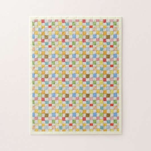 COUVERTURE PATCHWORK 28x35 cm Puzzle / Crème (Vertical)