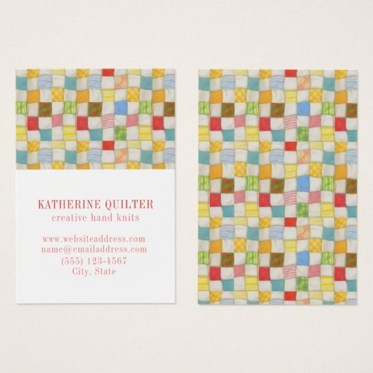 COUVERTURE PATCHWORK 3,5x2,5 Carte de Visite III (Devant & derrière)