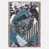 Couverture patchwork bleu, populaire, patchwork, folle, rusti (devant Vertical)