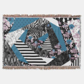 Couverture patchwork bleu, populaire, patchwork, folle, rusti (Devant)