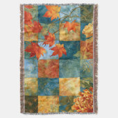 Couverture Patchwork Botanique de Feuille d'Érable d'Automne (devant Vertical)