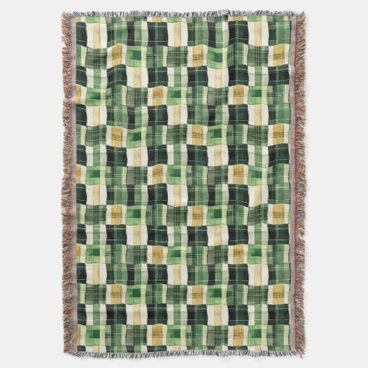 Couverture Patchwork carreau émeraude (devant Vertical)