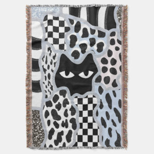 Couverture Patchwork Chic Chat Noir Suspicieux Gingham & Carr