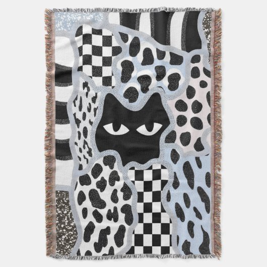 Couverture Patchwork Chic Chat Noir Suspicieux Gingham & Carr (devant Vertical)