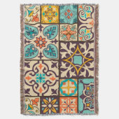 Couverture Patchwork coloré Islam Motifs Carrelage (devant Vertical)