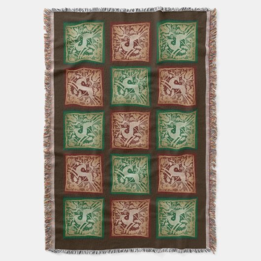 Couverture Patchwork de dentelle de rennes de Noël Rouge Vert (devant Vertical)