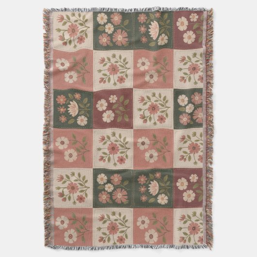Couverture Patchwork floral rustique sans couture (devant Vertical)