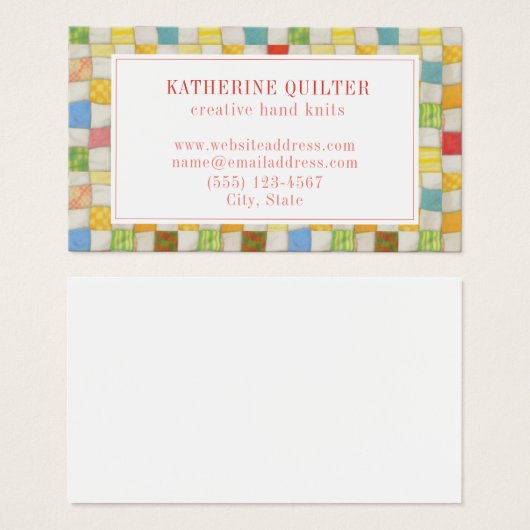 COUVERTURE PATCHWORK FOLLE 3,5x2 Carte de visite I (Devant & derrière)