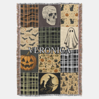 Couverture Patchwork Halloween Vintage Tissu Personnalisé Bro